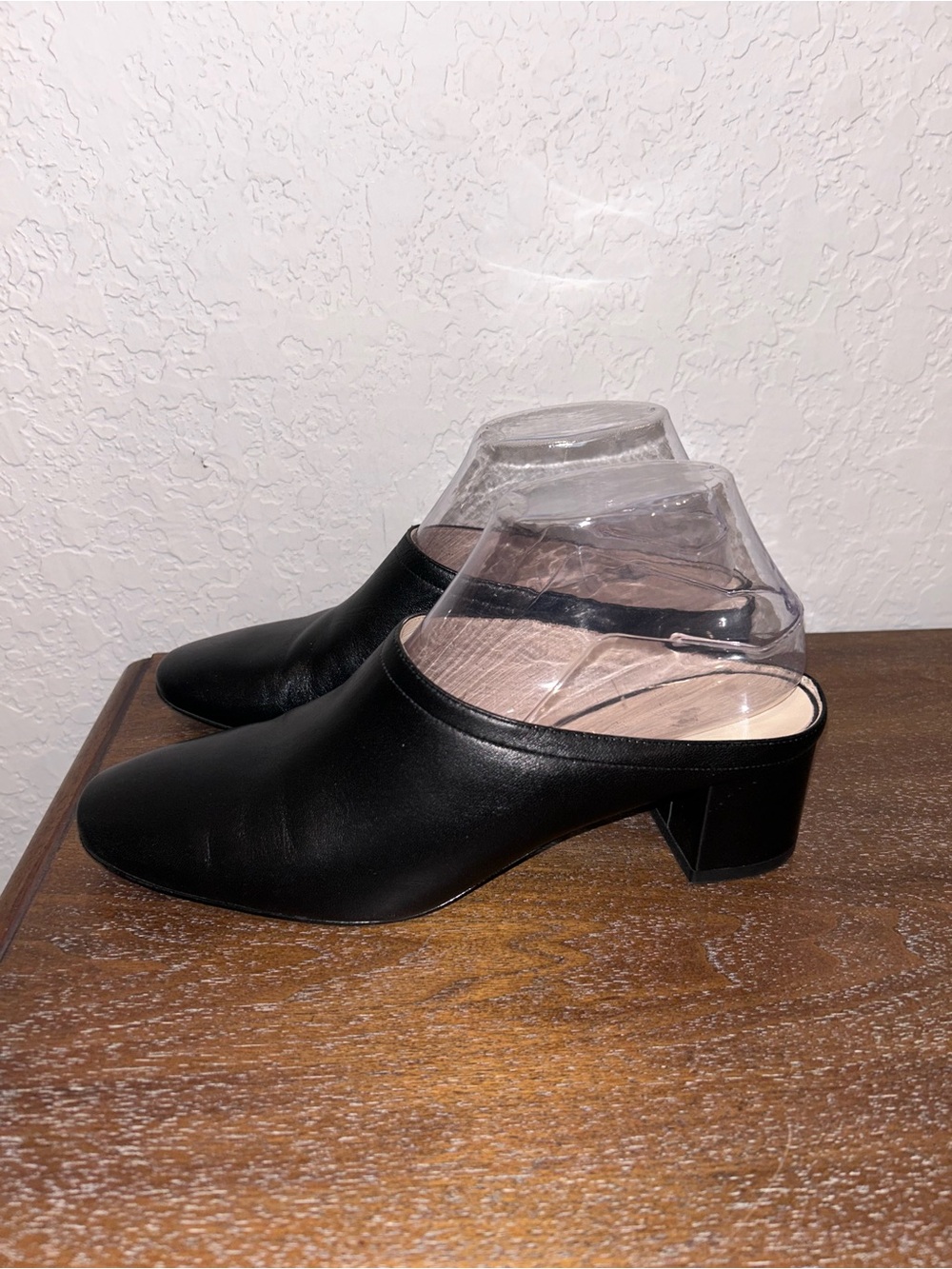 EVERLANE Leather Slip On Open Back Mule Block Heel Shoes - Picture 5 of 9